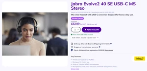 65% OFF Jabra Evolve2 40 Wired Noise Cancelling headset USB-C Teams NEW (A13) - Afbeelding 1 van 5