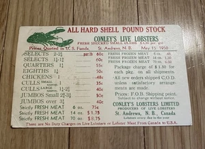 Vintage Original 1950s Ad Conley’s Live Lobster Canada - Atlantic City N.J. - Picture 1 of 2
