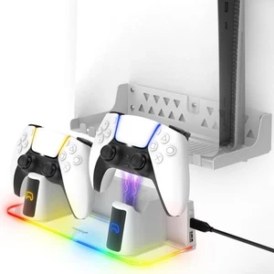 PS5 Wall Mount Kit with Fast Charging Controller Charger Station, Disc & Digital - Picture 1 of 7