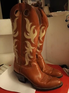 Botas vaqueras occidentales Justin para mujer marrón con patrón floral 7,5 B L4l09 CUERO  - Imagen 1 de 8