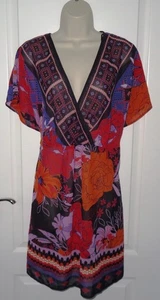 Womens🦋ROCHA.JOHN ROCHA🦋multi tie back chiffon long top tunic size 20/22 - Picture 1 of 4