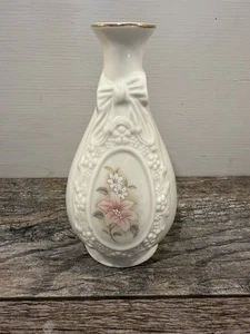 Jarrón vintage de porcelana con cinta camafeo Royal Heritage patrón floral hecho en Japón - Imagen 1 de 9