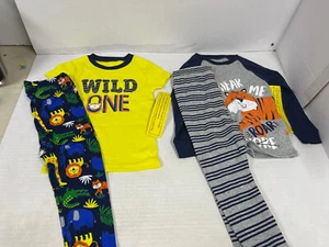 CozyJams 2 PJ sets short sleeve and long sleeve 4 pieces,Colorful Jungle 3T New - Picture 1 of 9