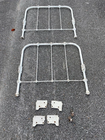 White Antique Cast Iron Bed Incomplete Patent May 22 1900 Child or Small Adult Cover