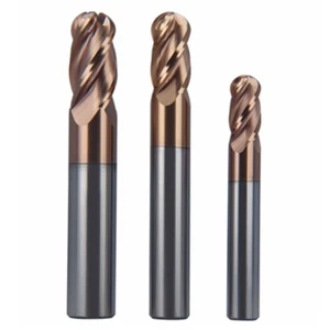 4 flauto R0,5-R10 mm sfere in carburo solido naso estremità fresatrice tiAlN rivestiti - Foto 1 di 4
