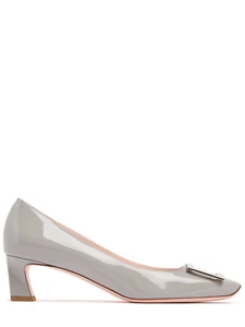 ROGER VIVIER Trompette Gray 45mm Patent Leather Pumps New - Picture 1 of 3