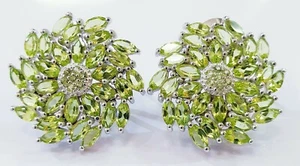 NATURAL AAA PERIDOT 925 SILVER EARRING - Picture 1 of 7