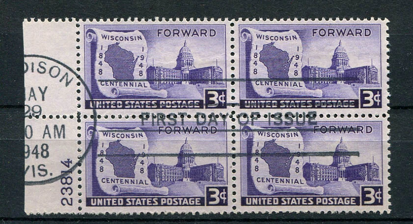 USA : Scott # 957 - Plate Block # 23814 - used - Image 1 of 1