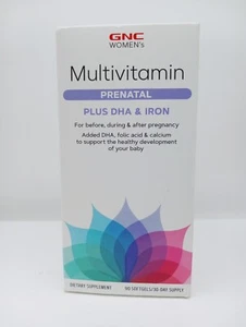 GNC Women's Multivitamin Prenatal Formula DHA & Iron 90 Count Soft Gels 11/25 - Picture 1 of 3