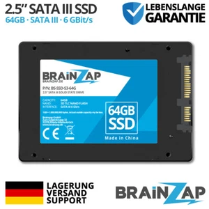 BRAINZAP 64GB SSD 2,5" Zoll - SATA III 6 GBit/s - 300 MB/s - Interne Festplatte - Bild 1 von 1