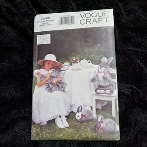 Conejitos de peluche Linda Carr Vogue Craft 8866 en 2 tamaños 26" y 8" SIN CORTAR - Imagen 1 de 7