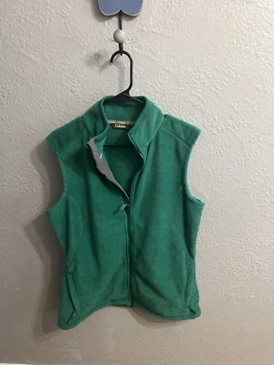 Cabelas Green Fleece Vest Jacket Womens Size Large Full Zip - Image 1 of 4