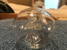 Christmas ornament clear glass ball angel inside CH1545