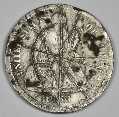 1863-s Seated Liberty Dime.  Civil War Era.  VF Detail.  182672 Cover