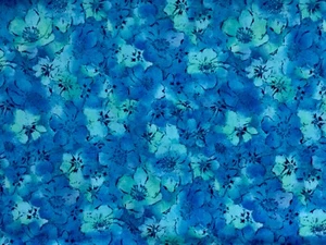 2yd.+ Quilting floral fabric cotton blue/green small print vintage new - Picture 1 of 4