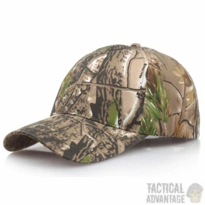 Real Tree Camouflage Baseball Cap Hunting Hat Army Airsoft Oak Leaf Head Cover - Image 1 of 4