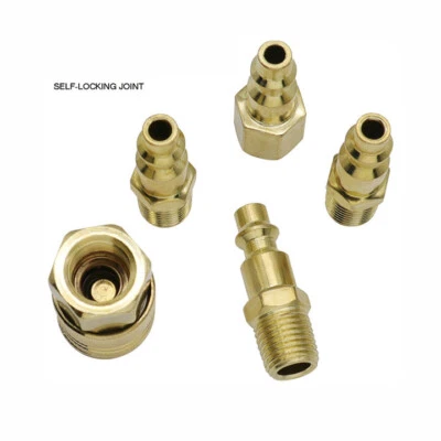 5x 1/4-Inch Coupler/Plugs Quick Coupler Set For Air Compressors/Pneumatic Tool - Image 1 of 4