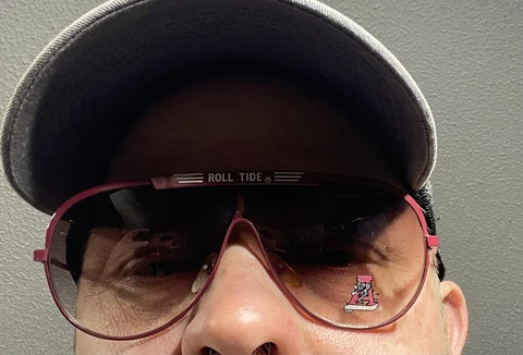 Vintage 80s Alabama Crimson Tide aviator Sunglasses old school logo on lense Cover