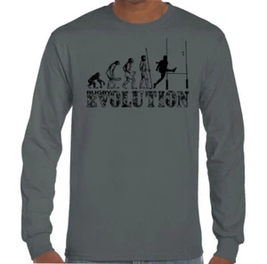 Evolution Of Rugby Ape To Man Mens Funny T-Shirt England Wales Scotland Ireland - Picture 1 of 12