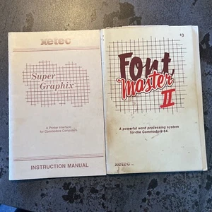 Interfaz de impresora Xetec Super Graphix de colección Commodore Font Master II manual - Imagen 1 de 5