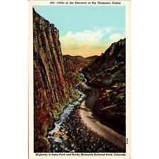 Vintage Colorado Postcard Big Thompson Canon Cliffs at Entrance Estes Park