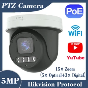 Protocolo Hikvision 5MP WIFI POE 15X Zoom Luz Híbrida Audio 2 Vías PTZ IP Cámara - Imagen 1 de 7