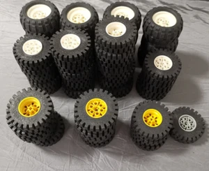 Lego Metallbaukasten Räder 47 x Reifen mit Felgen Zubehör Ersatzteile - Bild 1 von 18