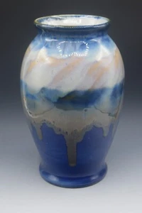 FRITZ KRUG GERMAN ANTIQUE ARTS AND CRAFTS DRIP GLAZE LARGE VASE 10.5" - Picture 1 of 12