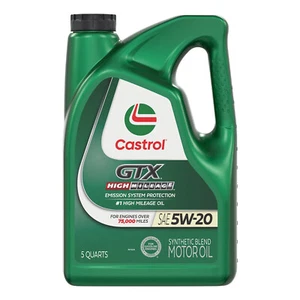 Castrol GTX High Mileage 5W-20 Synthetic Blend Motor Oil, 5 Quarts - Picture 1 of 1