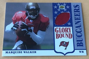 2002 Upper Deck Football Marquise Walker Jersey Patch Card - Picture 1 of 2