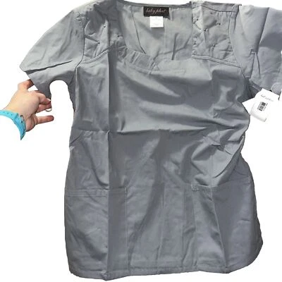 Nuevo con etiquetas Blusa Médica Mediana Baby Phat Gris Tachonada Enfermería Médica Foto 1 de 4