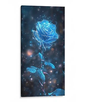 Celestial Rose Art Print, Cosmic Floral Home Decor Canvas - Image 1 of 4