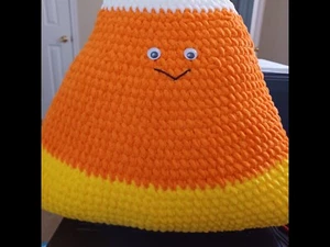 Crochet Giant size candy corn plushie with googly eyes - Picture 1 of 4