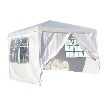 Gazebo 3x3 m bianco con laterali rimovibili e finestre per giardino ed esterni - Immagine 1 di 2