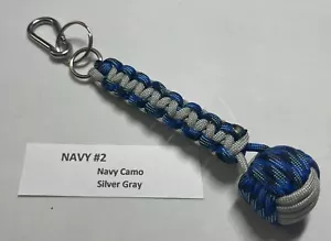 Military Monkey Fist Key Chains - Navy 2 - Picture 1 of 11