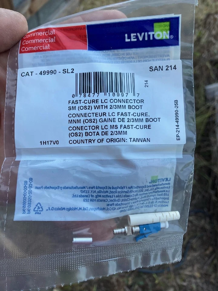 🚨 Kit de montaje de conector LC/PC LC de fibra óptica Leviton 49990-SL2 🔥 Foto 1 de 1