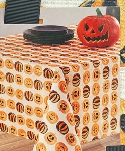New Cynthia Rowley Jack Attack Tablecloth Pumpkins Halloween Size 60 X 120 - Picture 1 of 2