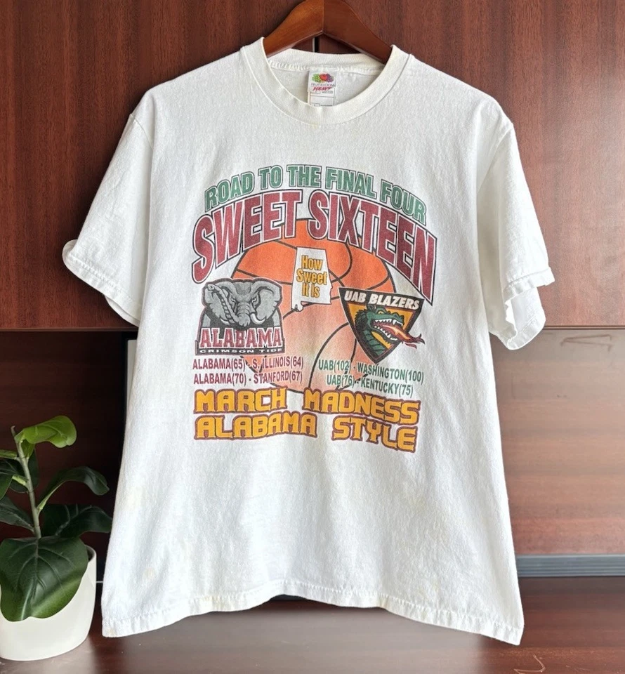 Camisa De Colección Años 90 Alabama Crimson Tide/UAB Blazers March Madness Sweet Sixteen Foto 1 de 4