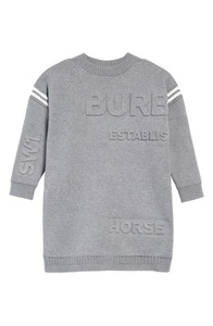Burberry London Burberry Kids' Guernsey Horseferry Logo Sweater Dress in Grey - Picture 1 of 1