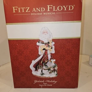 Fitz & Floyd  2016 Santa Yuletide Holiday Musical tune Joy To The World In Box - Picture 1 of 6