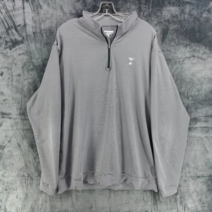 Peter Millar Pullover XXL Crown Sport Performance 1/4 Zip Golf Gray Sugar Stripe - Picture 1 of 17