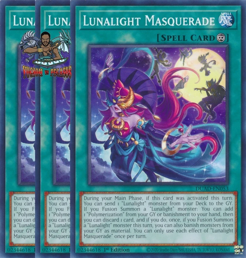 Yugioh! 3x Lunalight Masquerade DUAD-EN053 Common 1st Ed NM - Image 1 of 1