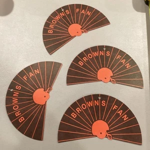Lote de 4 abanicos vintage de papel grueso Cleveland Browns - Imagen 1 de 7