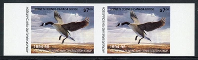 ARKANSAS 1994-95 WATERFOWL HUNTING & CONSERVATION STAMP IMPERF MINT PAIR ! C11 - Image 1 of 2