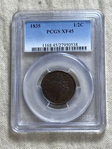 1835-P PCGS XF45BN Classic Head Half Cent Business Strike Lovely Original Coin - Picture 1 of 8