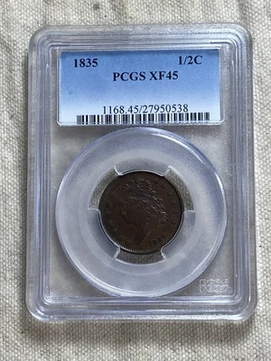 1835-P PCGS XF45BN Classic Head Half Cent Business Strike Lovely Original Coin - Image 1 of 4