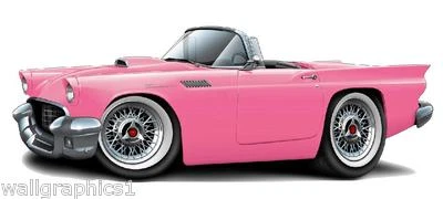 Ford Thunderbird 1957 convertible E Bird coche 3 ft largo pared gráfico calcomanía de vinilo  Foto 1 de 4
