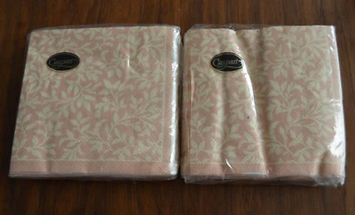 CASPARI Paper Napkins PEACH FLORAL 2x20 count Beverage 3-ply Vintage W. Germany - Image 1 of 3