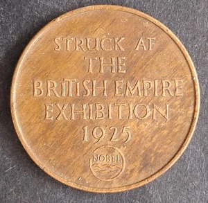 1924 Great Britain British Empire Exhibition Bronze Medallion - Bild 1 von 2