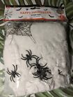 NEW! HOT! White Fabric Spider Web Decoration - With 6 Spiders - Halloween - Goth